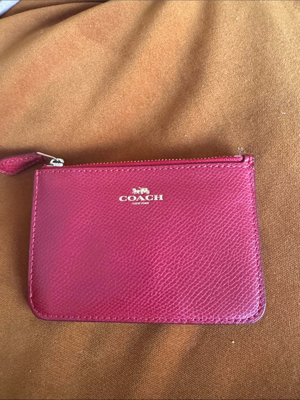 COACH Red Leather Zip coin purse